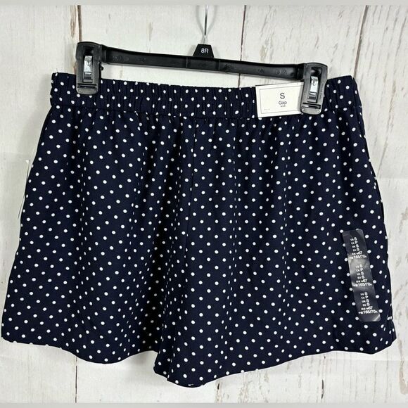 NWT Gap Pleated Navy Polka Dot Flowy Skirt Shorts - Picture 2 of 8